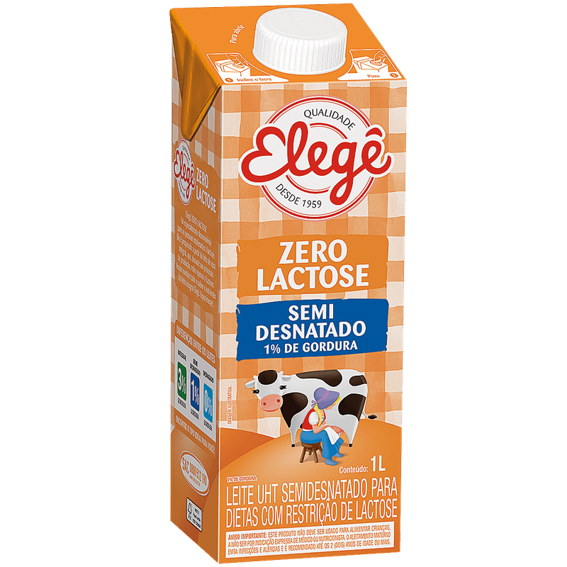Leite Eleg Longa Vida Semidesnatado Zero Lactose 1L