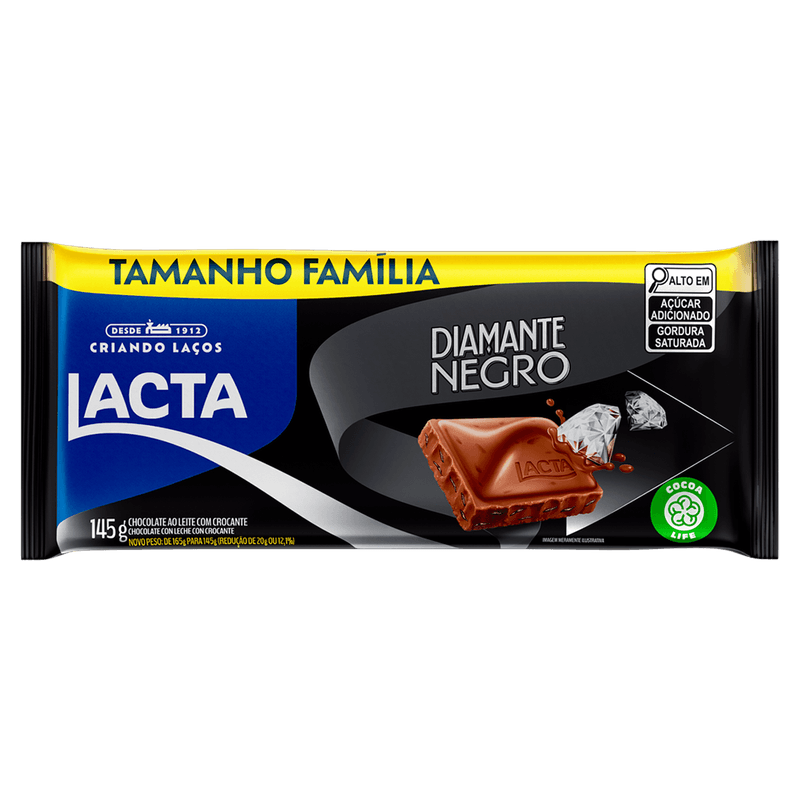 Chocolate Lacta Diamante Negro Tamanho Famlia 145g