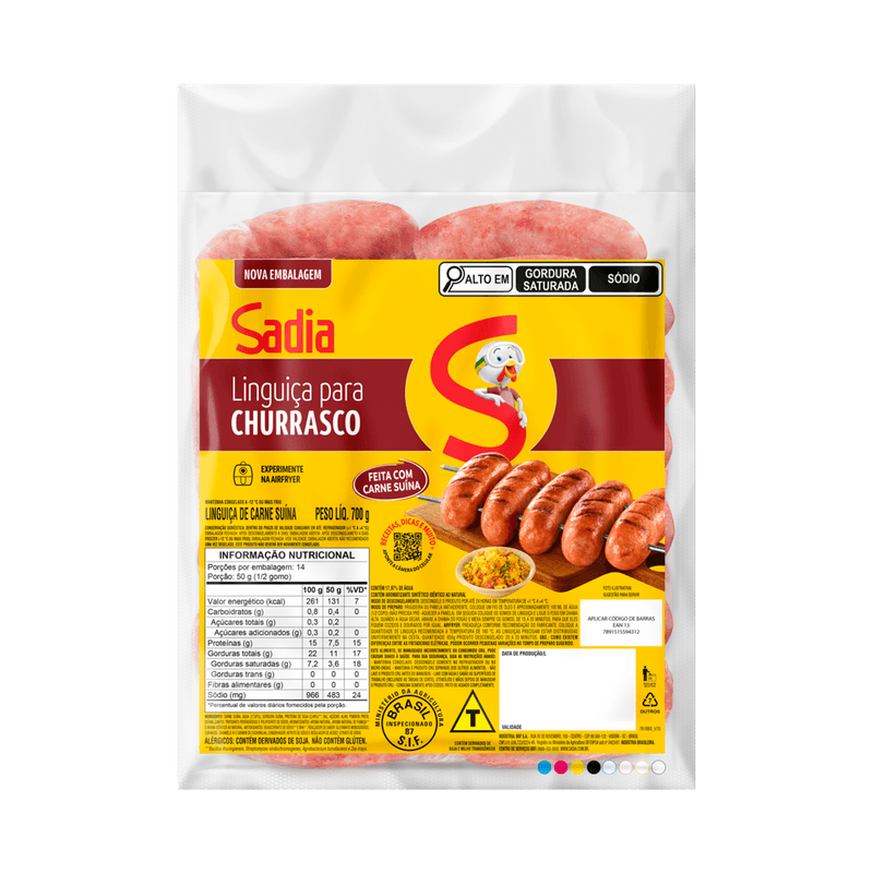 Linguia de Carne Suna Sadia Congelada 700g