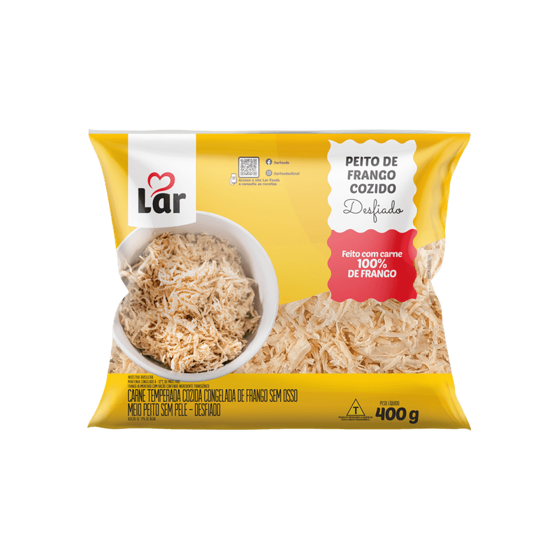 Fil de Peito de Frango Lar Desfiado Congelado 400g
