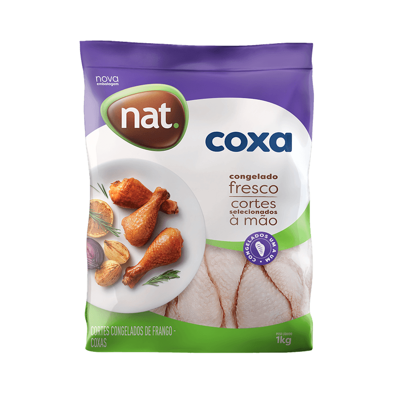 Coxa de Frango Nat Congelada IQF Pacote 1kg