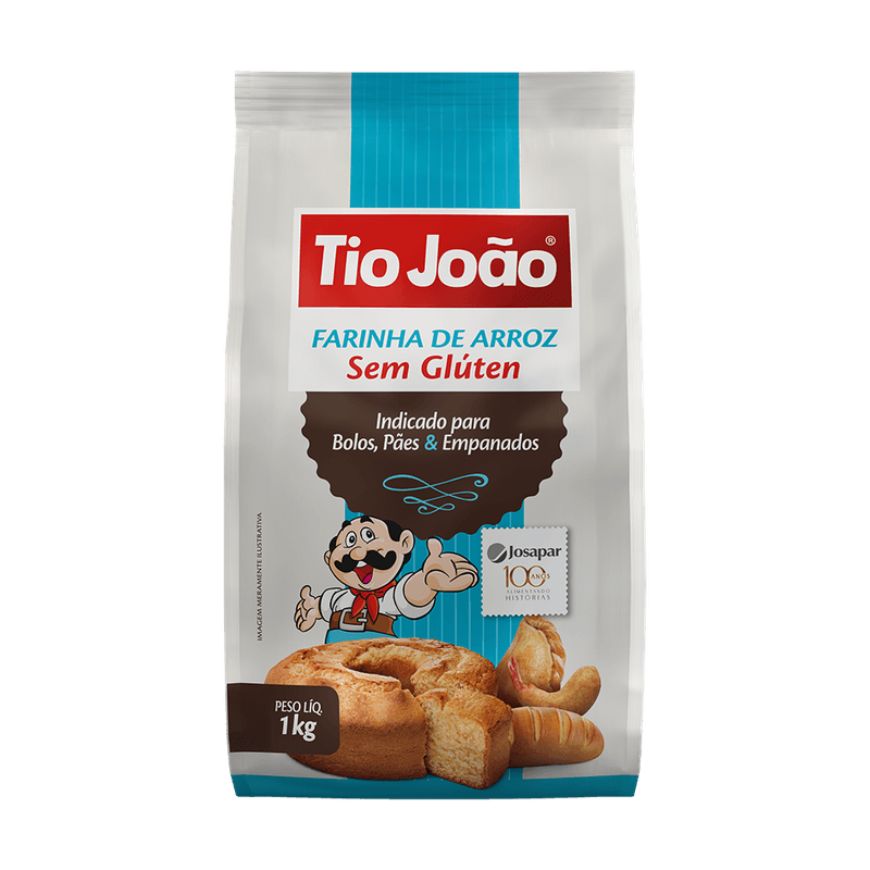 Farinha de Arroz Tio Joo sem Glten 1kg