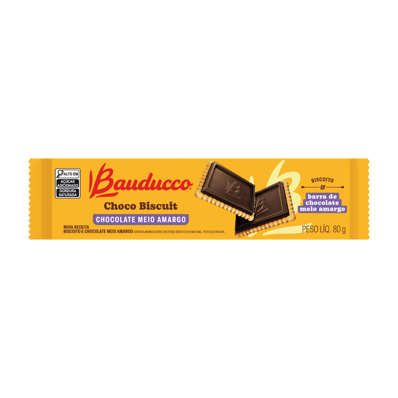 Choco Biscuit Bauducco Meio Amargo 80g