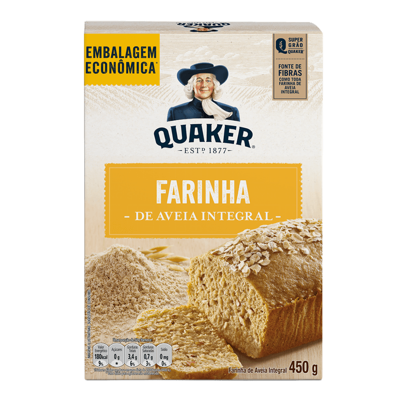 Farinha de Aveia Quaker Integral Embalagem Econmica 450g