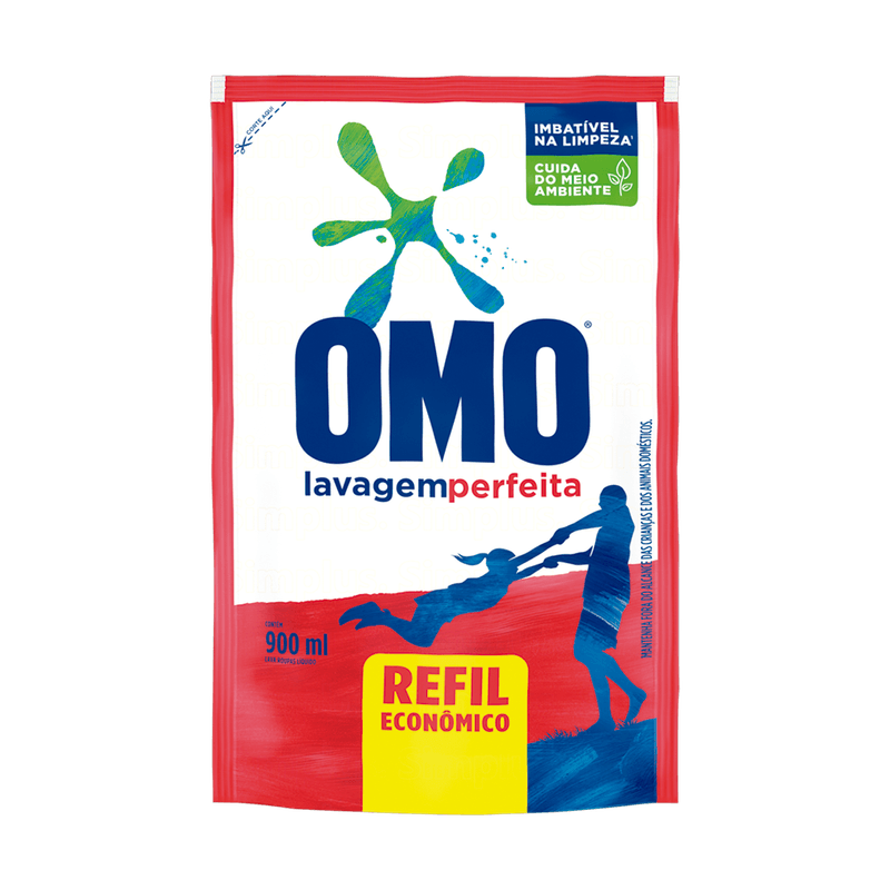 Lavaroupas Lquido Omo Lavagem Perfeita Refil Econmico Sach 900ml