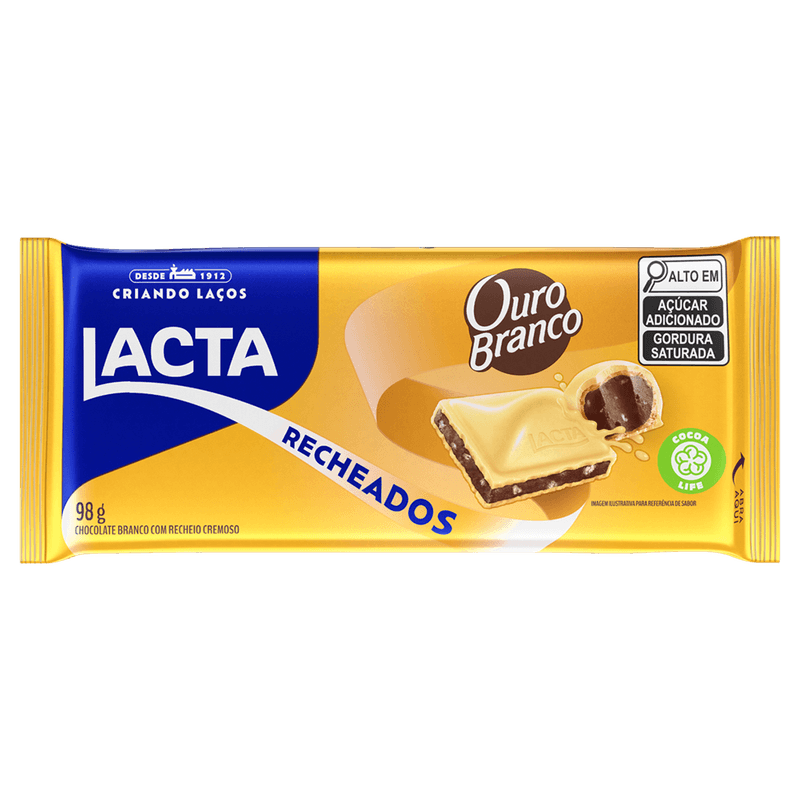 Chocolate Lacta Ouro Branco Recheado 98g