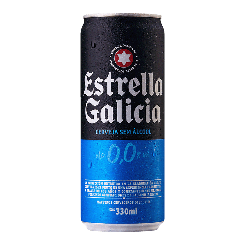 Cerveja Estrella Galicia Zero lcool Lata 330ml