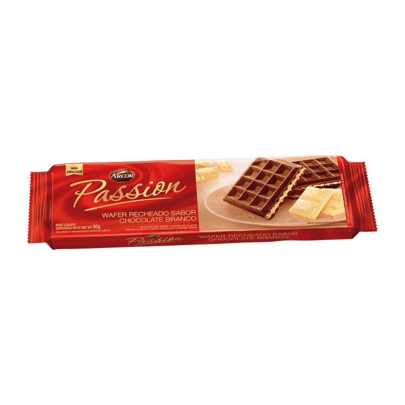Wafer Arcor Passion Chocolate Branco 80g
