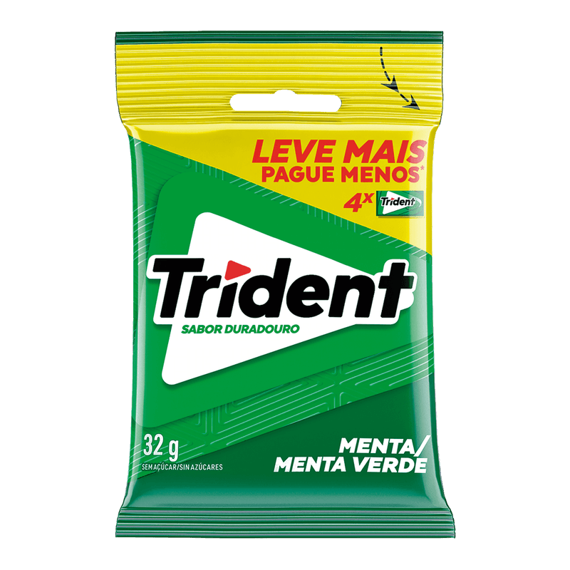 Goma de Mascar Trident Menta 32g com 04un