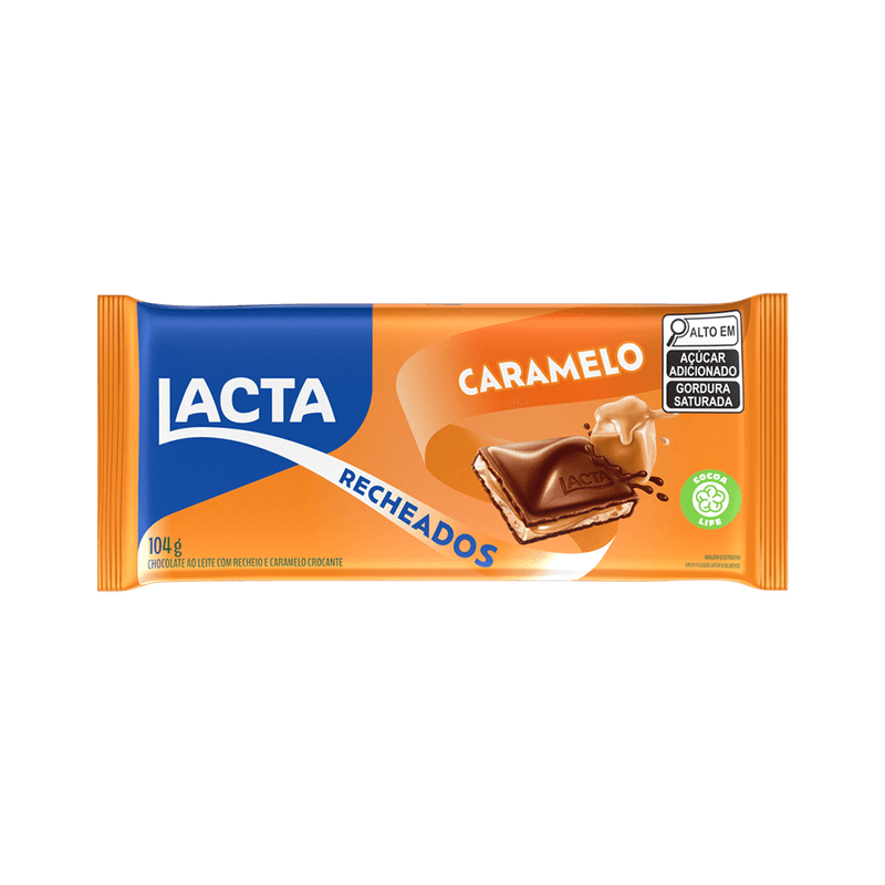Chocolate Lacta Ao Leite Recheado com Caramelo 104g
