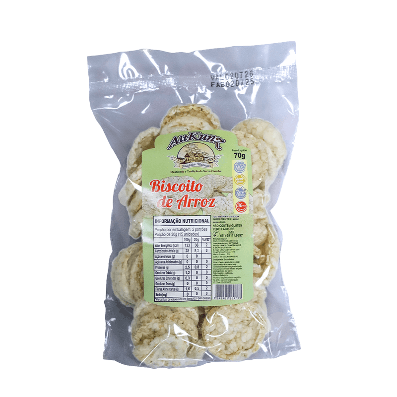 Biscoito Altkunz Arroz Natural 160g